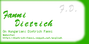 fanni dietrich business card